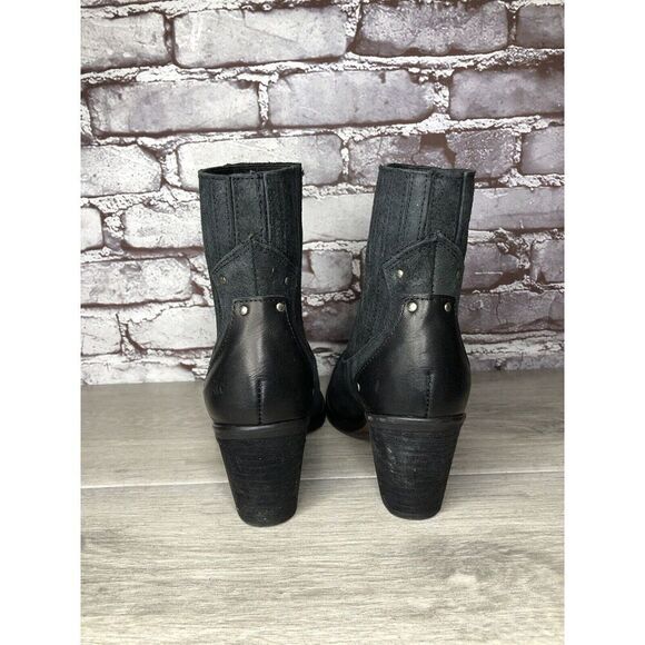 Musse & Cloud Black Suede Leather Chelsea Block Heel Boots Women’s Sz 9M US/40EU - Picture 4 of 16